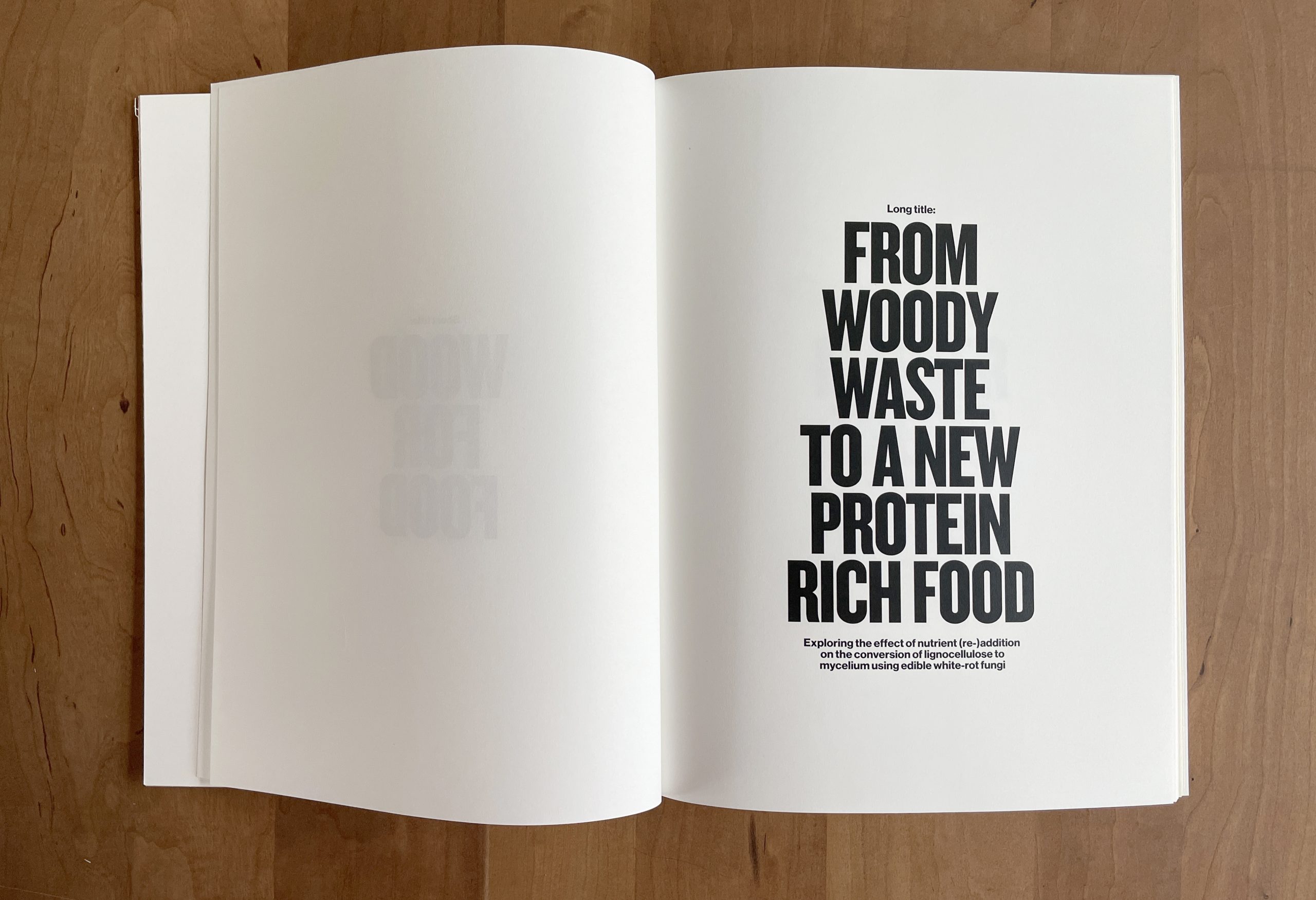 Wood for Food thesis research title page Merel Witteman
